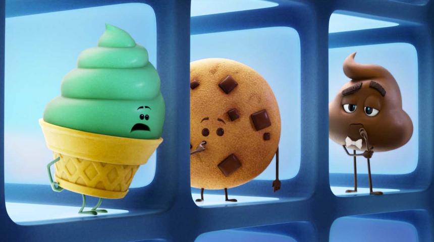 Retrouvez les émoticônes dans la scène d'ouverture de The Emoji Movie